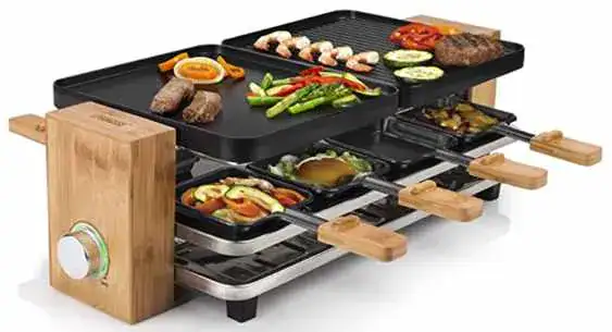 Elektrischer Grill mit mehreren Platten für nachhaltiges Kochen in Eco Lodges.